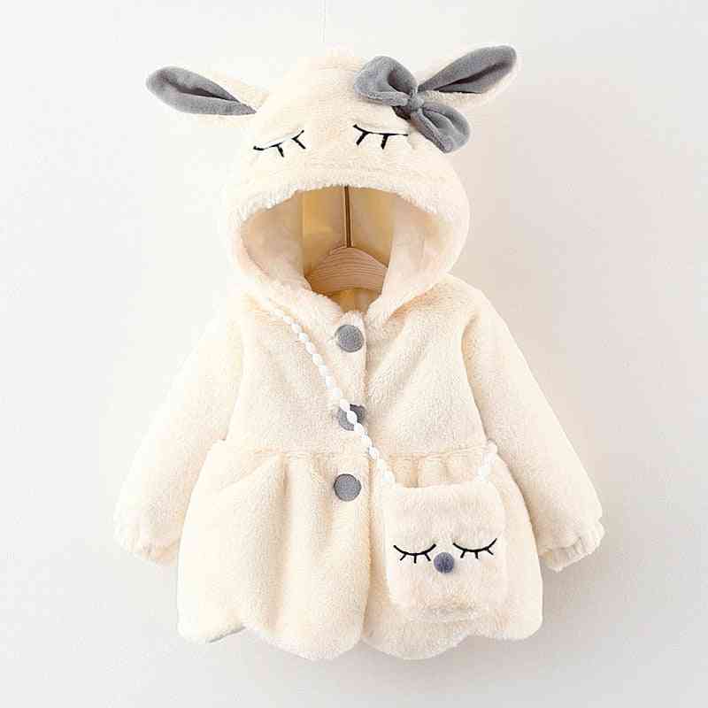 Baby Girl Clothes, Cute Rabbit Ears Plush Jacket