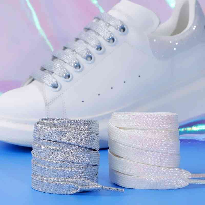 Glitter White Colorful Shoelaces Of Sneakers