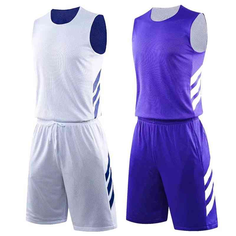 Dobbeltsidet basketball trøje sæt uniformer sæt til kvinder og mænd
