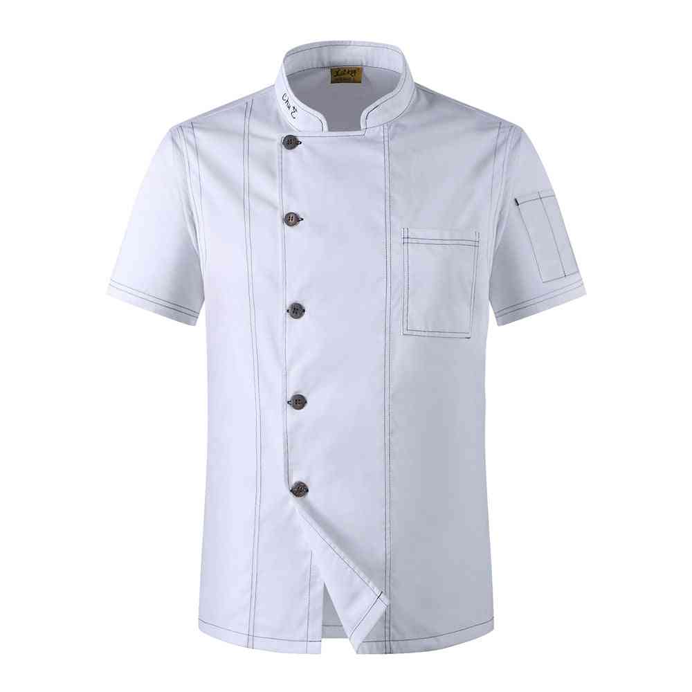 Kitchen Cook Uniform Short-sleeved Restaurant Bakery Waiter Tops Shirt