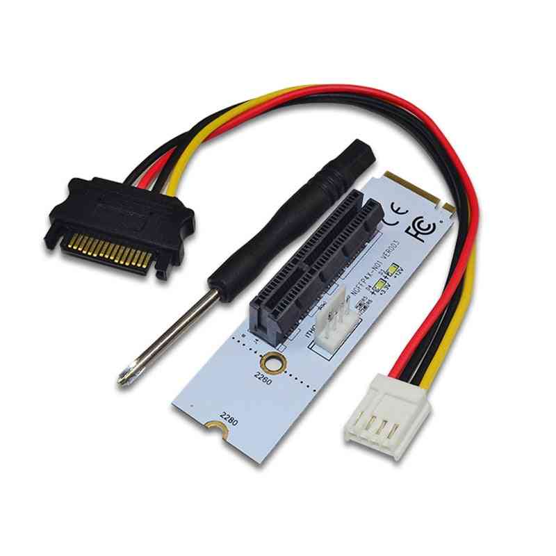 M.2 To Pci-e 4x Riser Card M2 Key M To Pcie X4 Adapter With Led Voltage Indicator