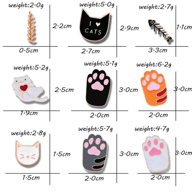 Cute Cartoon Cat Foot Pins, Acrylic Badges Brooch Lapel Pin