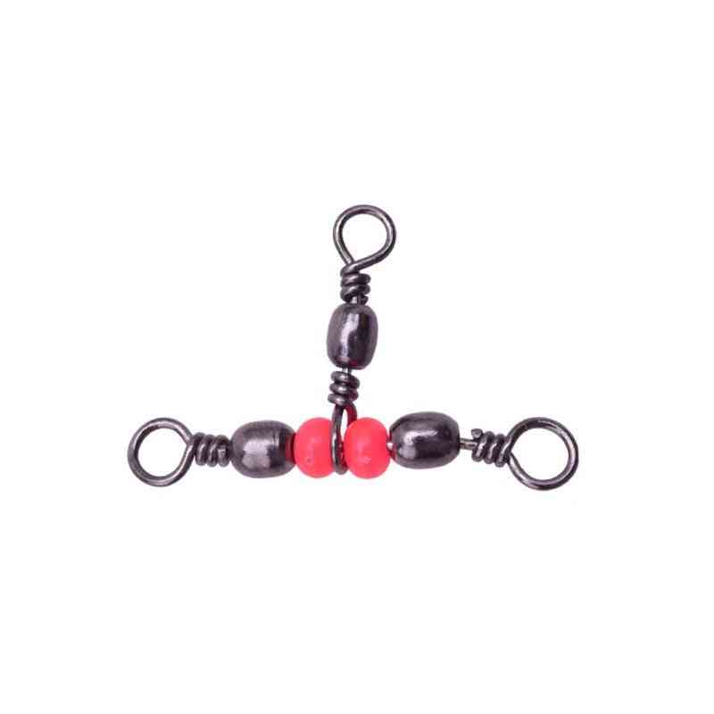 Solid Ring Fishing Rolling Triple Swivels Bearing Connector Fish Hooks