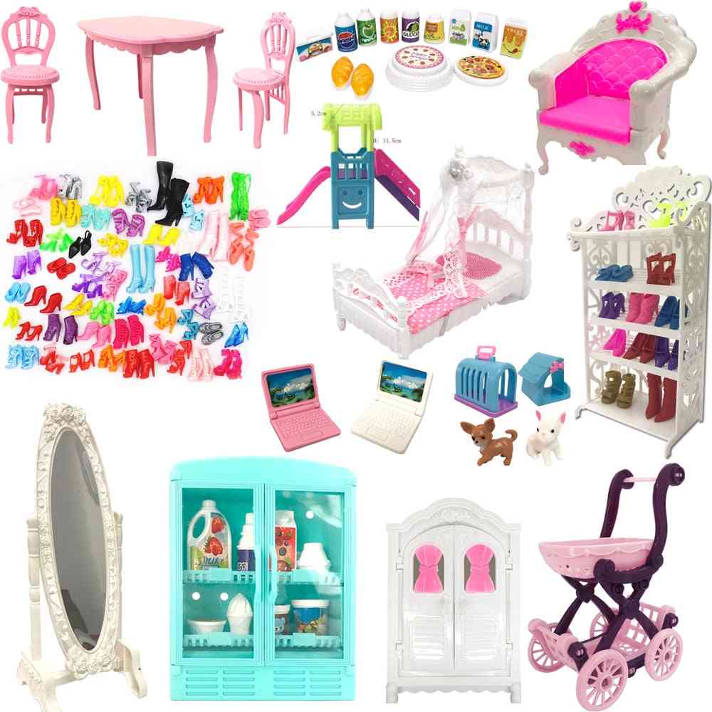 Furniture Fridge Wardrobe Chair Shoes For Barbie Doll Accessories