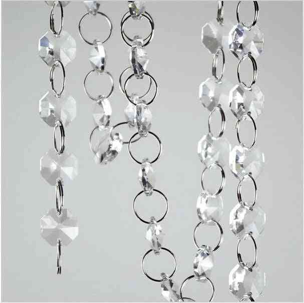 33ft Garland Hanging Safty Acrylic Crystal Strand Bead Curtain Diamond Chains Party Tree Xms Ornament
