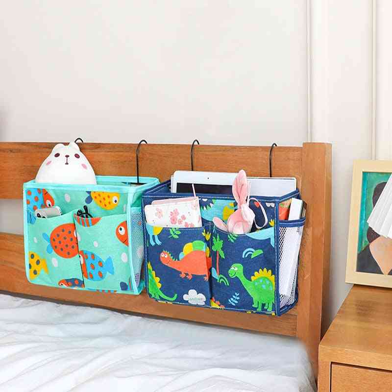 Baby Bed Side Pouch Nappy Holder Crib Storage Organizer Bedside Storage Bag Hanging Caddy Bedside Toy Pockets Infant Accessories