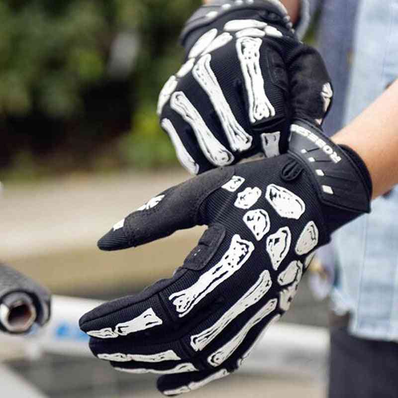 Men Women Skull Graffiti Cycling Gloves
