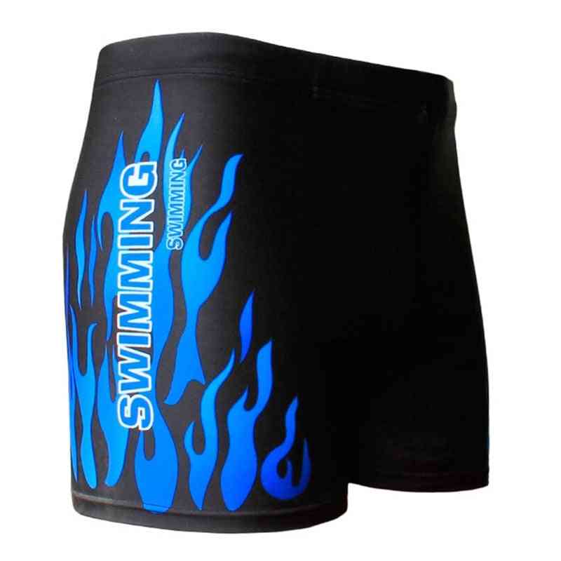 Flame Pattern Men Male Swimming Swimwear Shorts Bathing Suit Trunks Swim Black Blue Beach Wear Briefs Beach Shorts