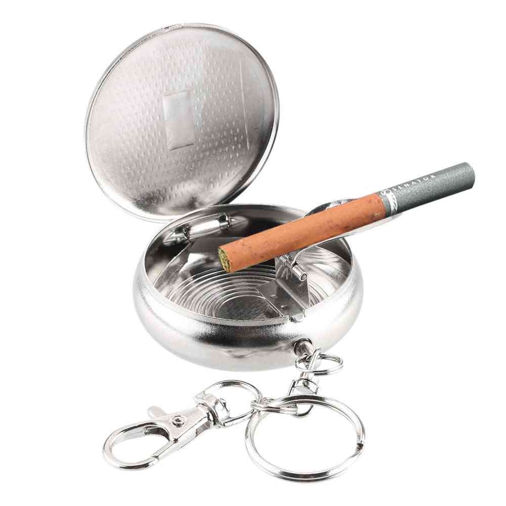 Mini Stainless Steel Pocket Ashtray With Key Chain