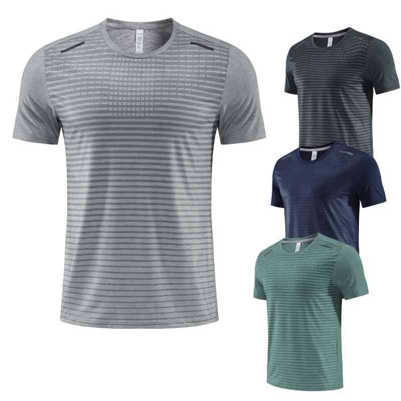 Men Sport Tshirts Prints Quick Dry Training Tennis Soccer Short Sleeve