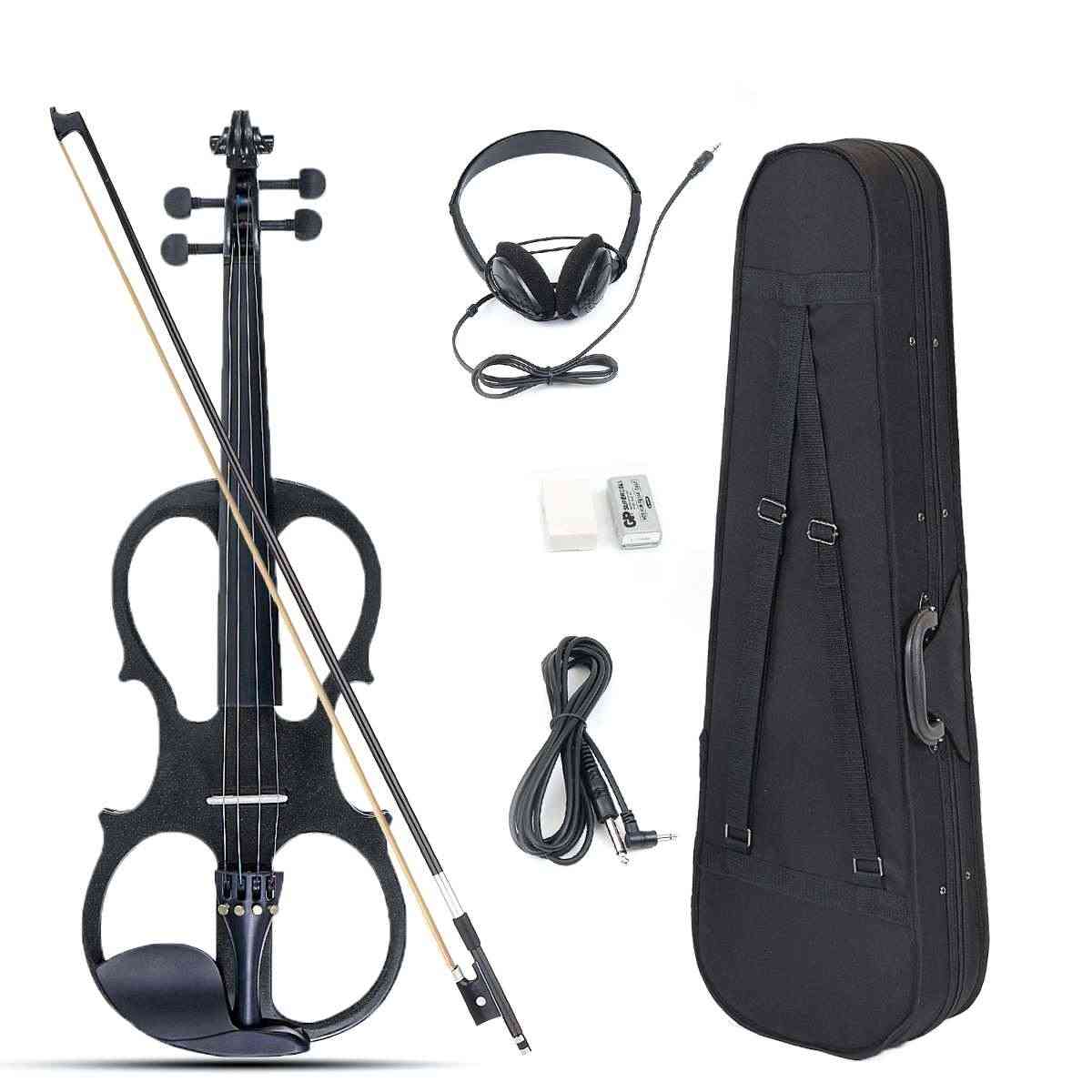 Portable Bilateral Electric Violin - Basswood Fiddle Stringed Instrument