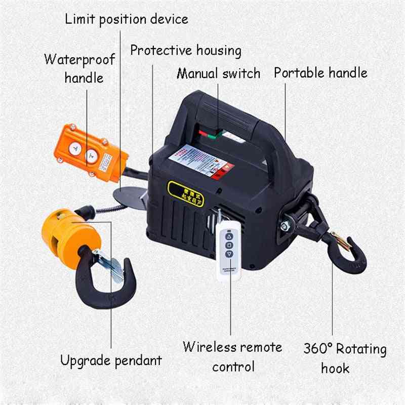 Remote Control Crane Hoist Wire Rope Electric Hoist Household