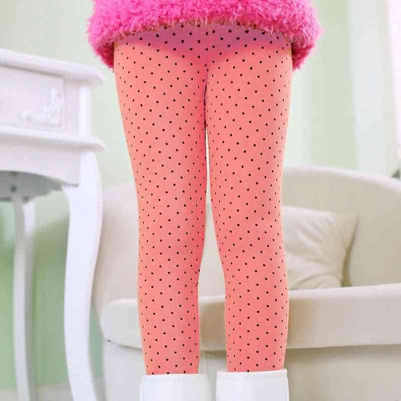 Autumn Winter Thick Warm Colorful Print Dot Leggings For