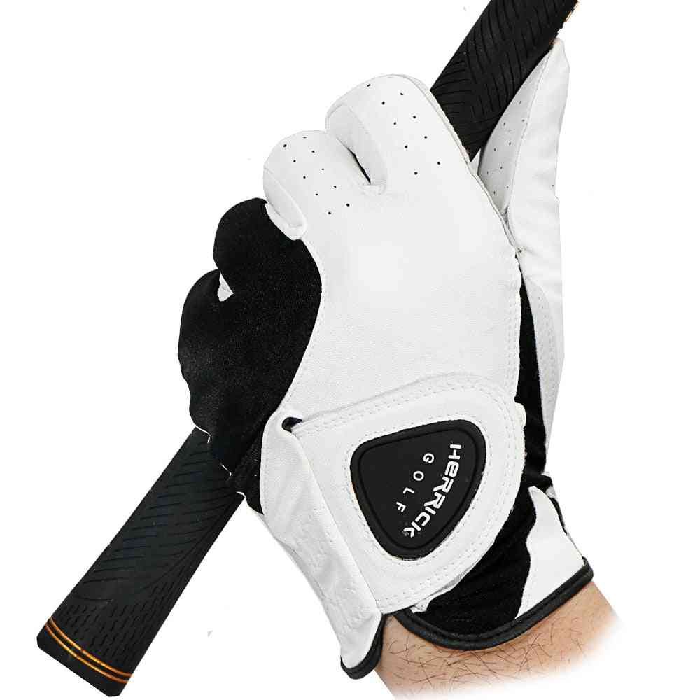 Left Hand Genuine Leather Breathable Soft  Golf Glove