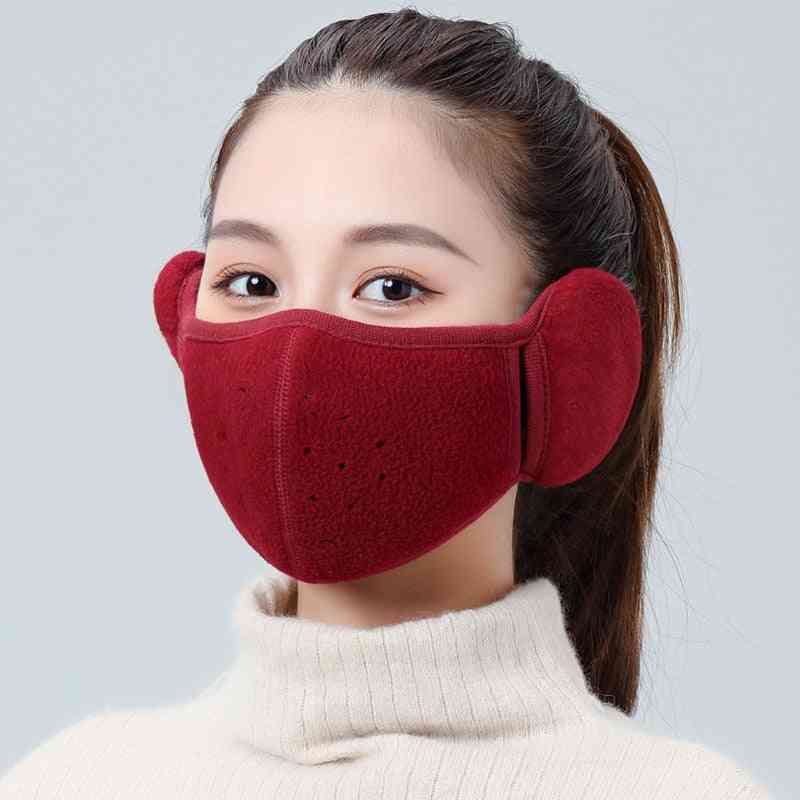 Kylmät ja lämpimät maskit naisten talvi fleece tuulenpitävät kuulosuojaimet