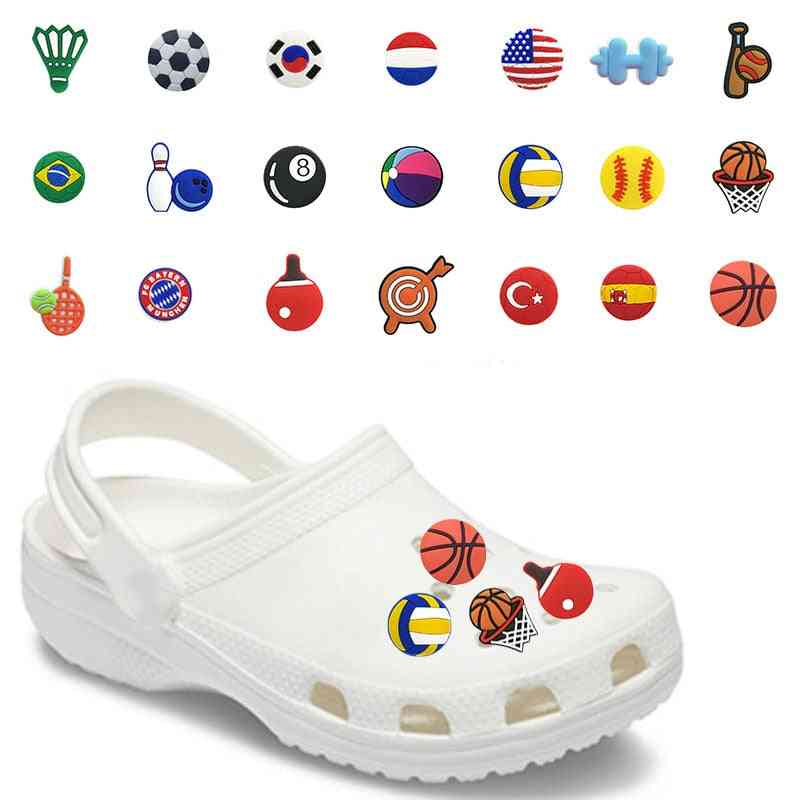 1pcs Balls Pvc Charms Basketball Football Soccer Shoe Decorations Accessories