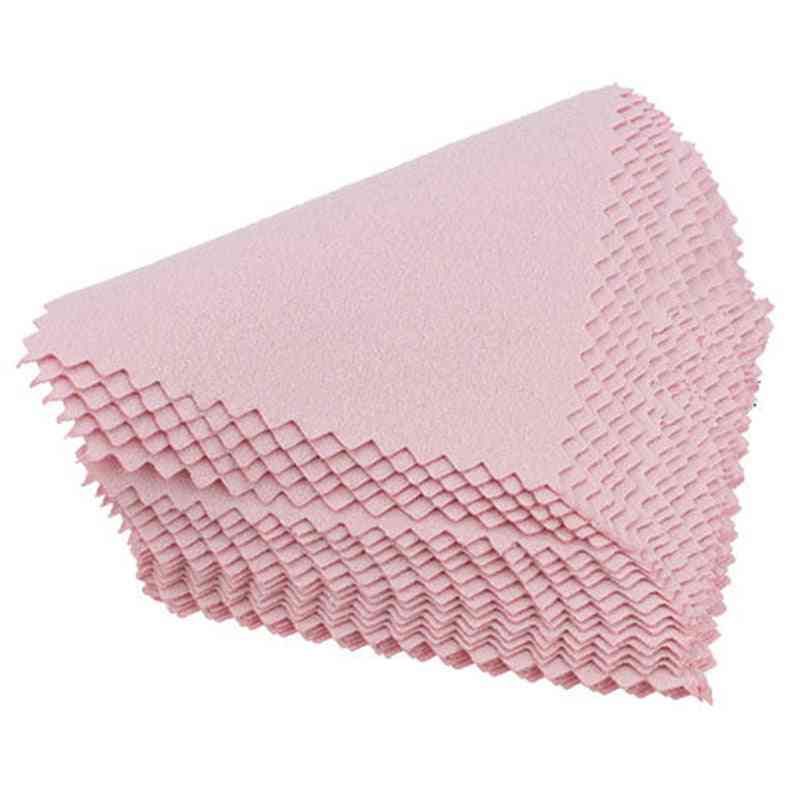 Jewelry Polishing Pink Color Fabric  Polish Cleaning Cloth Care