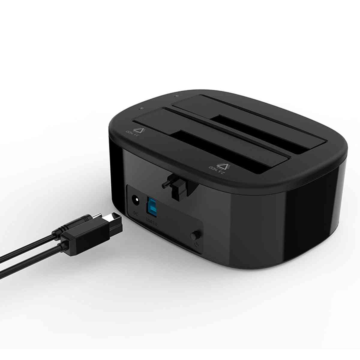 Dual-bay Hard Drive Docking Station For Hdd Power Adapter
