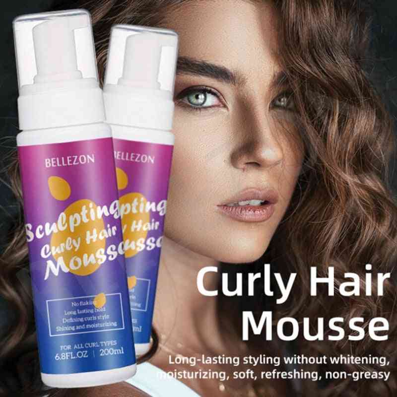 Hårskummousse, sterk hårpleiemousse, definisjon av krøllete hår, hårkrøll, mousse antikrøllfikseringsmiddel 200ml