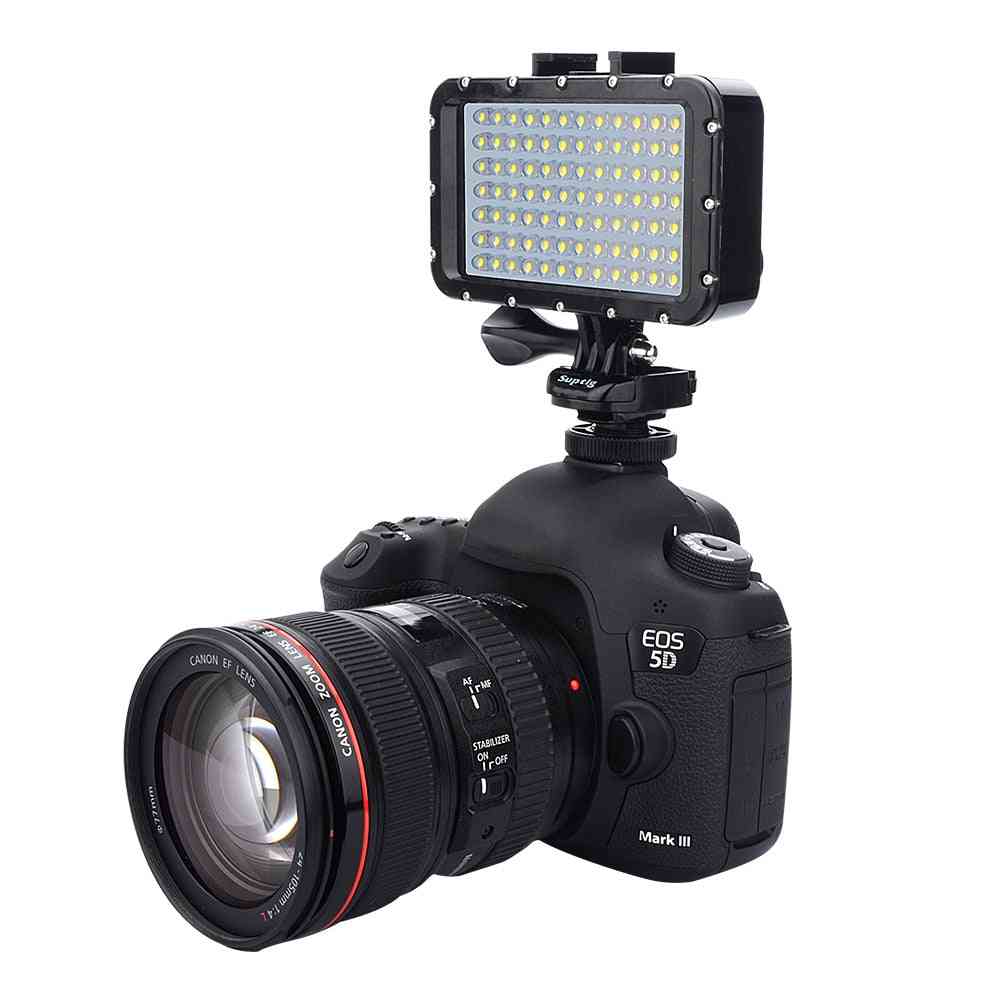 LED høyeffekts blitslys for gopro canon kamera lysfeste