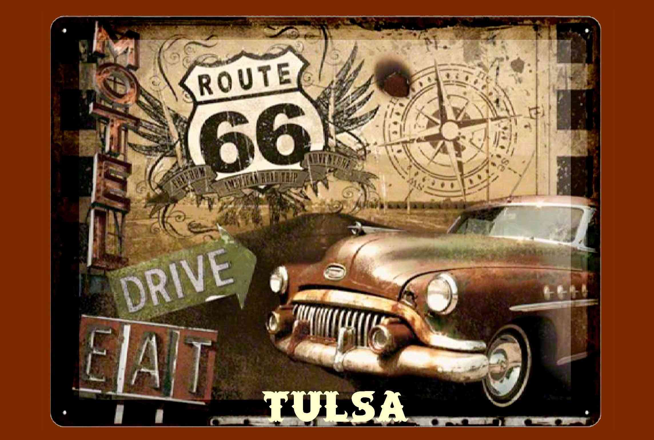 Travel Poster- Visit Tulsa On Route 66 Stunning