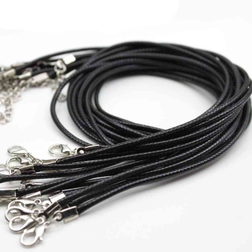Leather Cord Lobster Clasp Chain Pendant Necklace Charms For Jewelry Finding