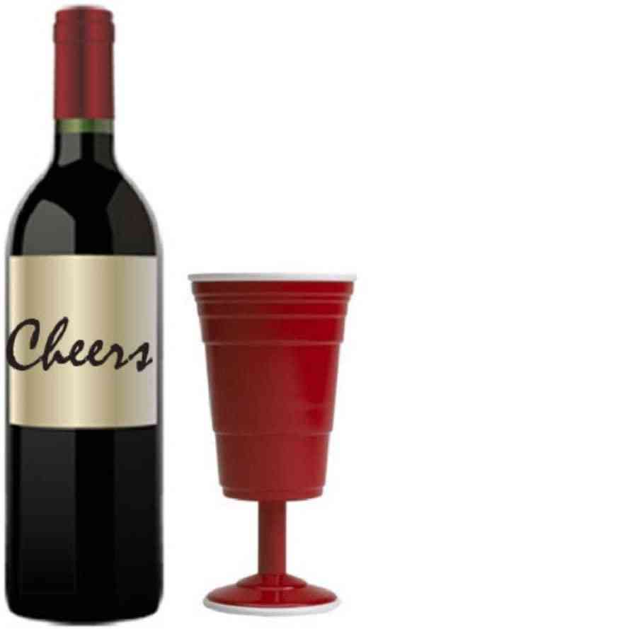 Red Re-usable 8 Oz. Wine Cup