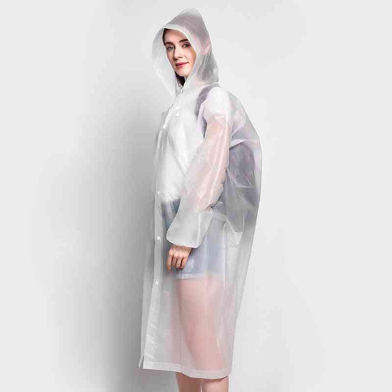 Fashion Peva Raincoat For Adult Women Man - Clear Transparent Coat
