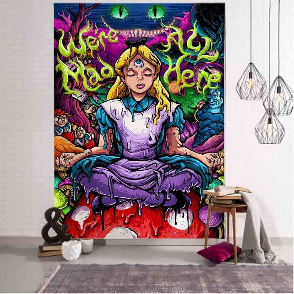 Anime Girl Tapestry Wall Hanging Magic Science Fiction