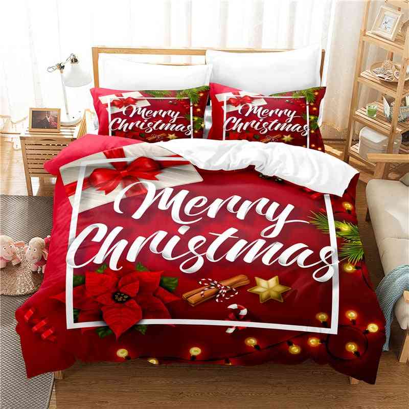 Red Christmas Bedding Set Duvet Cover Set