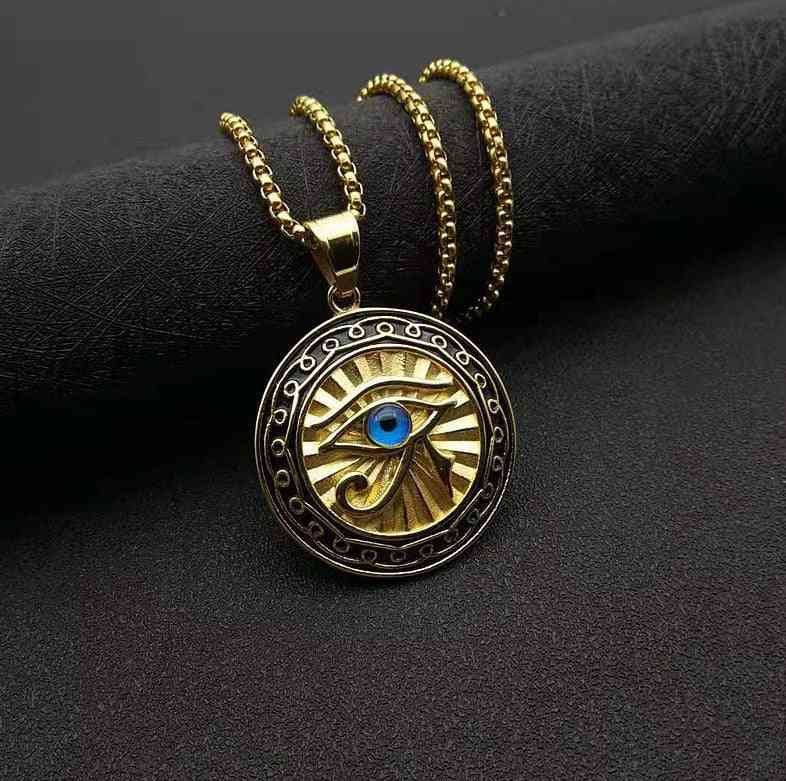 Fashion High Quality Metal Triangle Eye Masonic Vintage Pendant Necklace For Men Jewelry