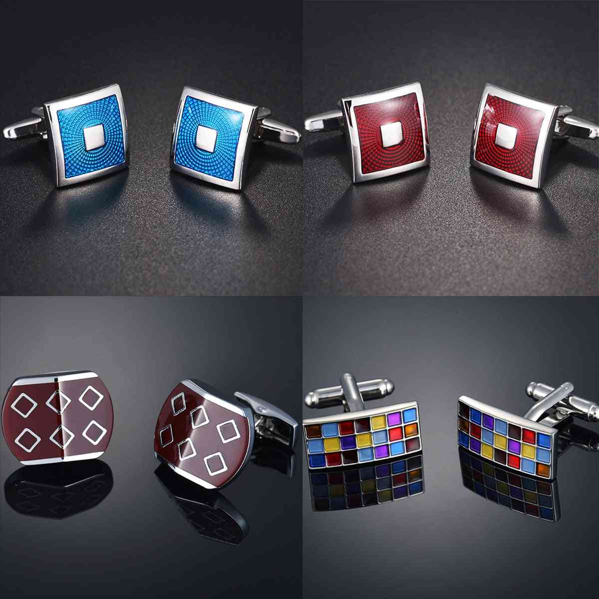 Vintage Pattern Silver Color High Quality Cufflinks