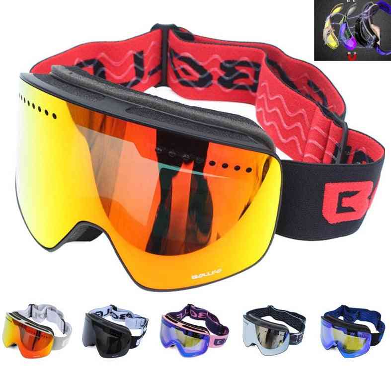 Magnetic Double Layer Polarized Lens Skiing Snowboard Goggles