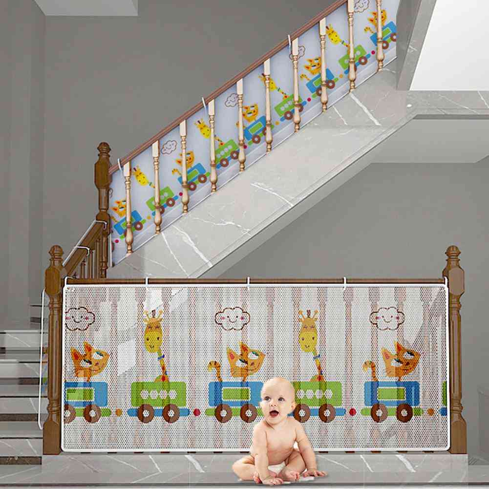 Safety Door Child Stair Barrier, Net Fence Dog Gate & Rope For Baby