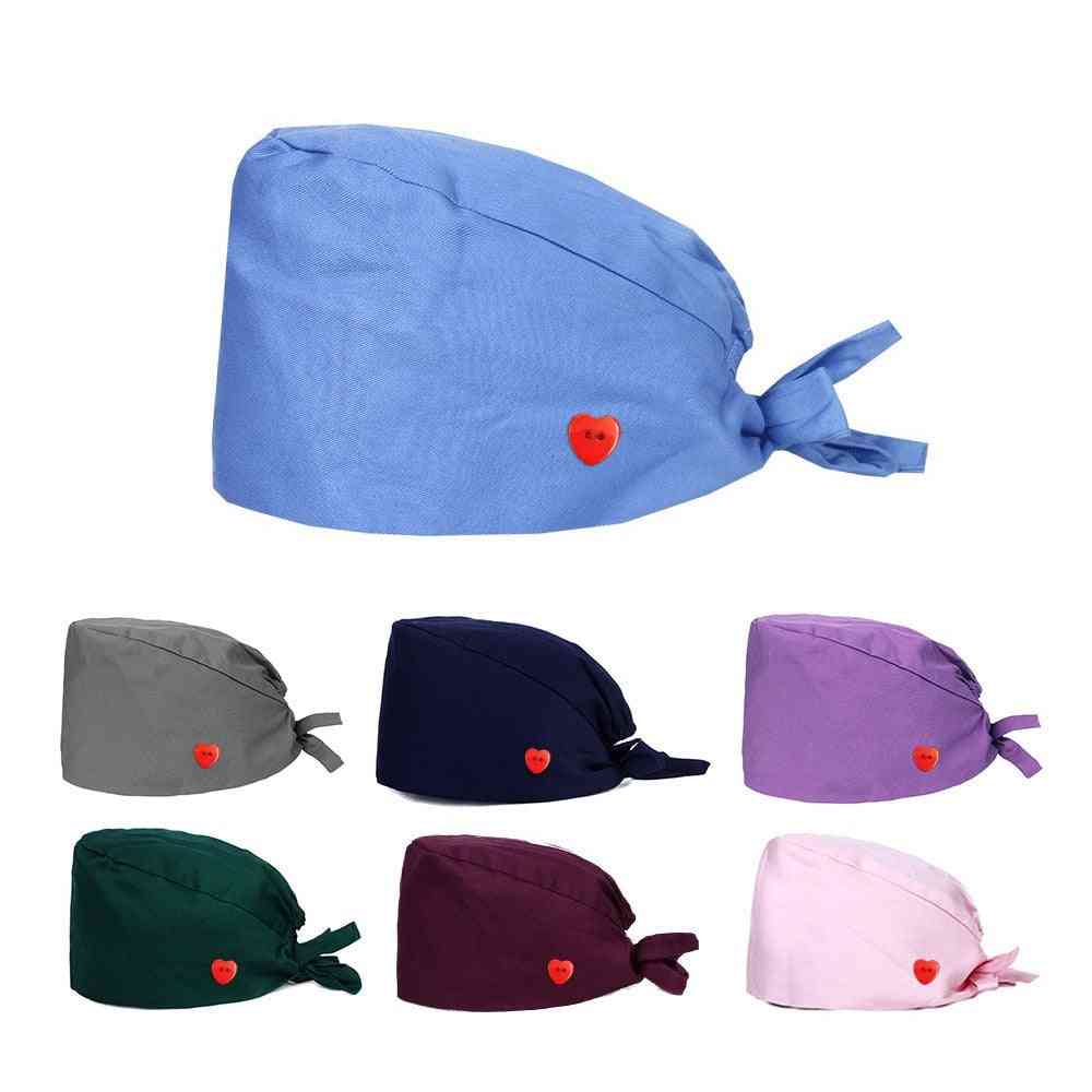 Solid farve kirurgisk bandage sygepleje scrubs hat