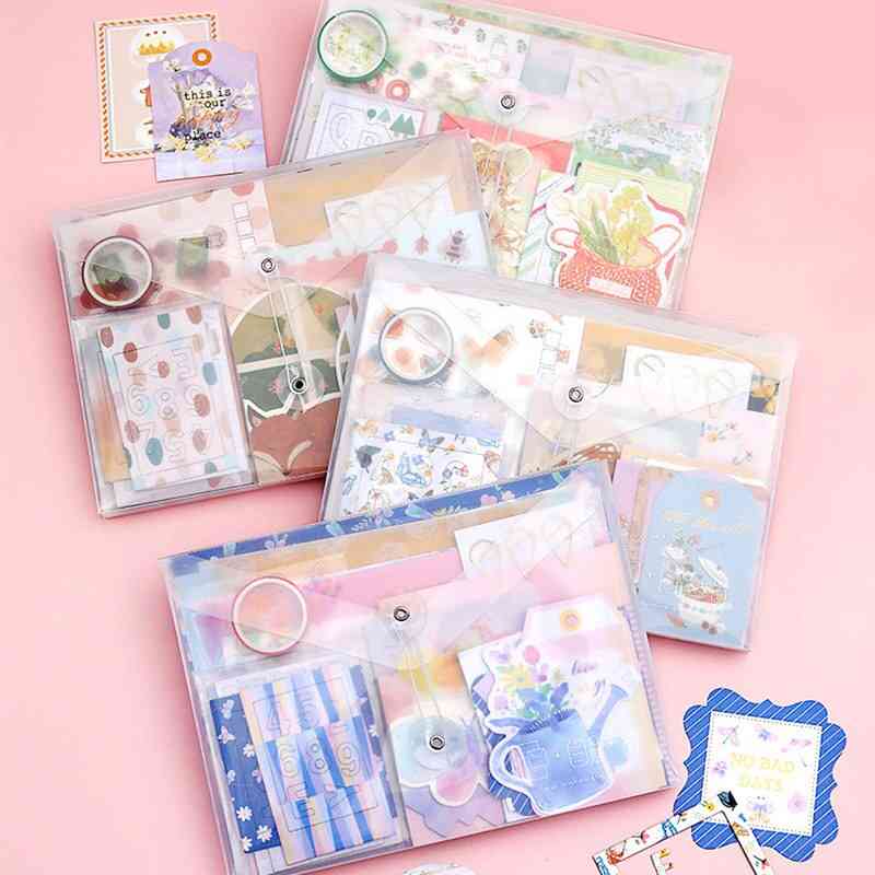 Memo Pad - Material Paper Set - Stickers, Writing Paper Cards