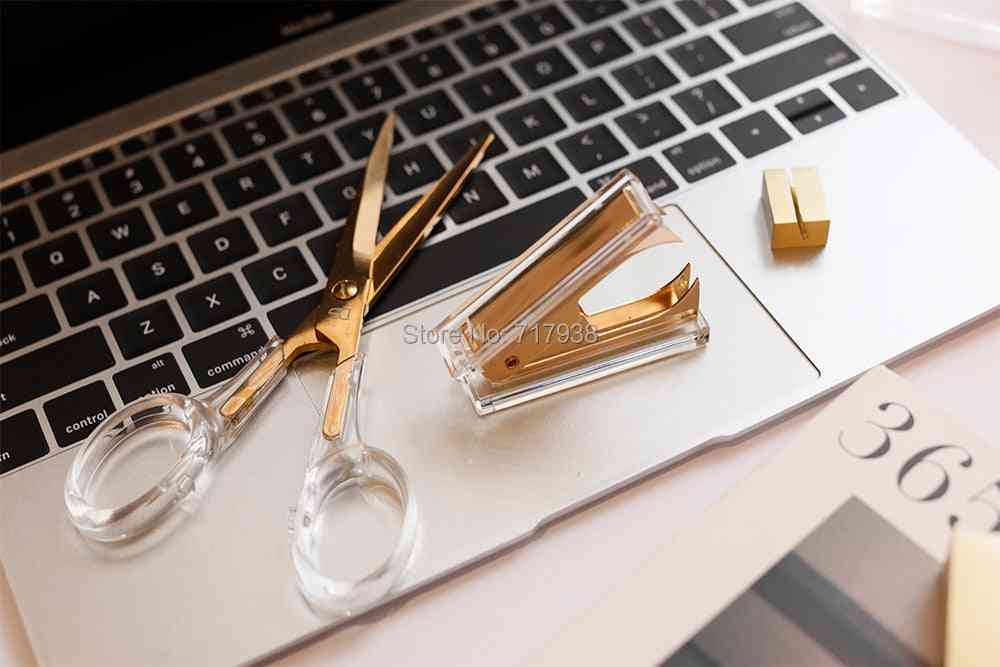 Acrylic Gold Scissors And   Staple Remover, Office Accessories