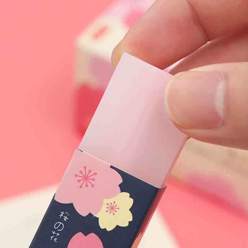 Lovely Cherry Blossoms Rubber Erasers Petal Sketch Painting Pencil Correction