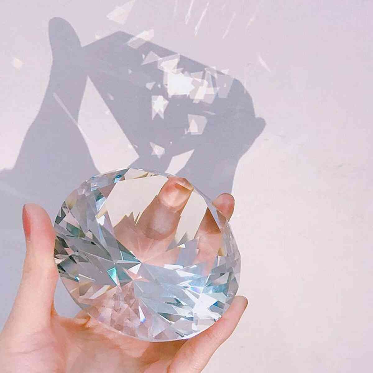 Clear Crystal Diamond Paperweight Decorative Glass