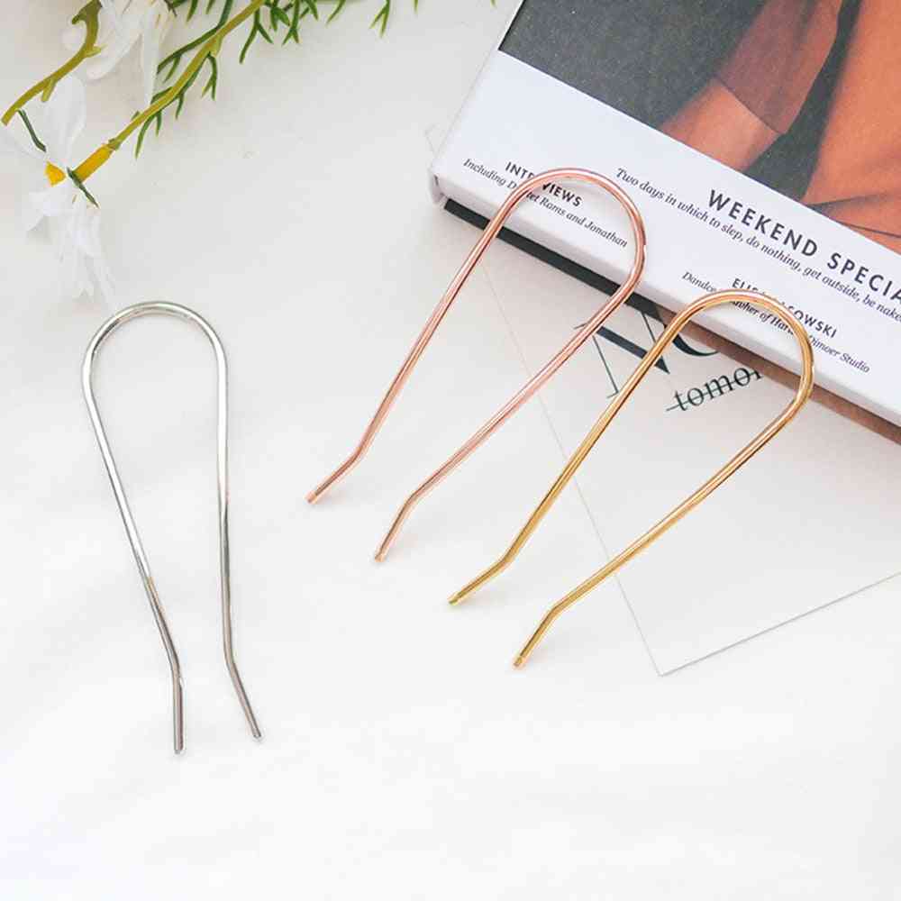 1pcs Simple U Shaped Alloy Hairpins