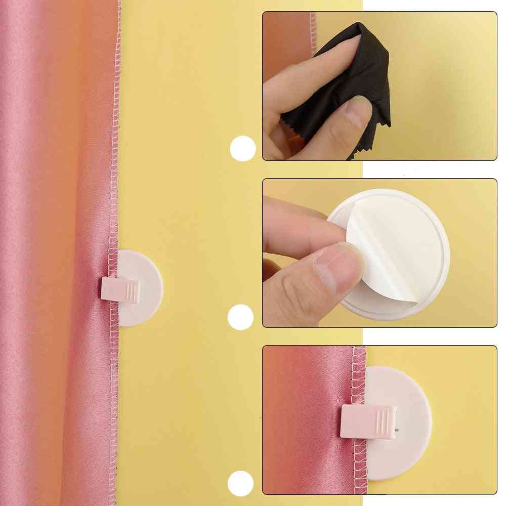 Self Adhesive, Bathroom Seamless Shower Curtain Clips