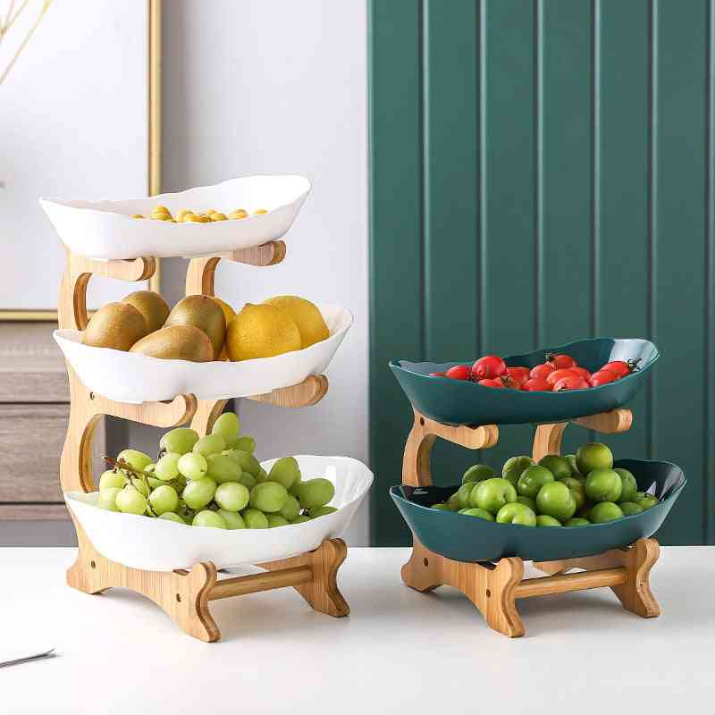 Fruit Storage Display Plate - Snacks Dessert Holder Bowl