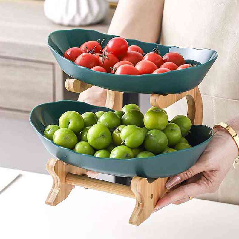 Fruit Storage Display Plate - Snacks Dessert Holder Bowl