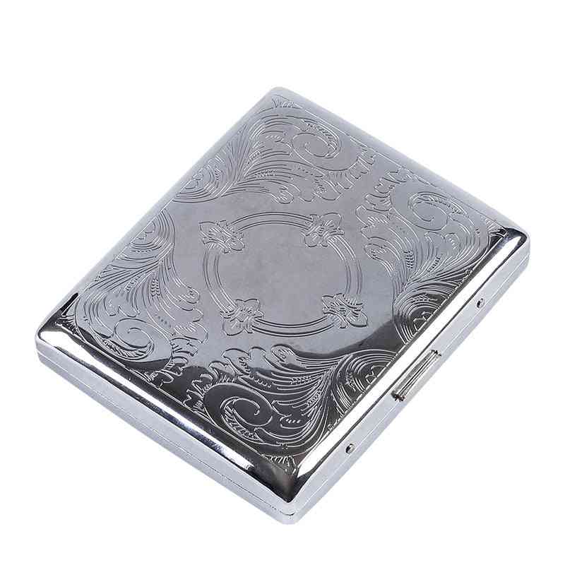 1pcs Silver Portable Metal Cigarette Case
