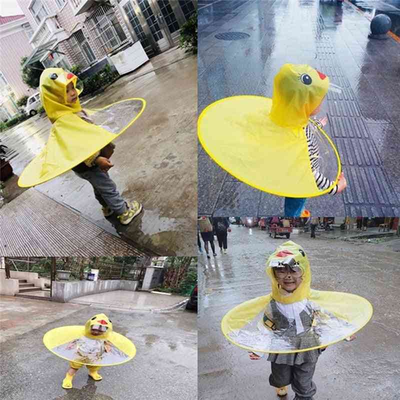 Creative Kids Rain Cover - Cute Cartoon Duck Raincoat For