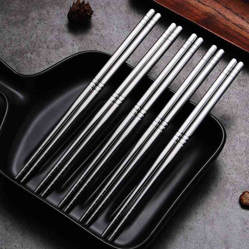 High Temperature Sterilizable Non-slip Stainless Steel Chopsticks Set