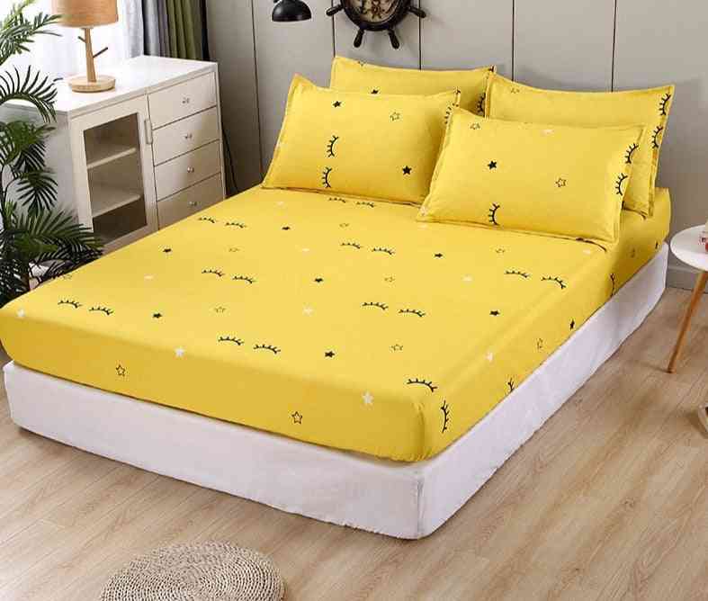 Printed Fitted Sheet With Elastic Bed Mattress Cover