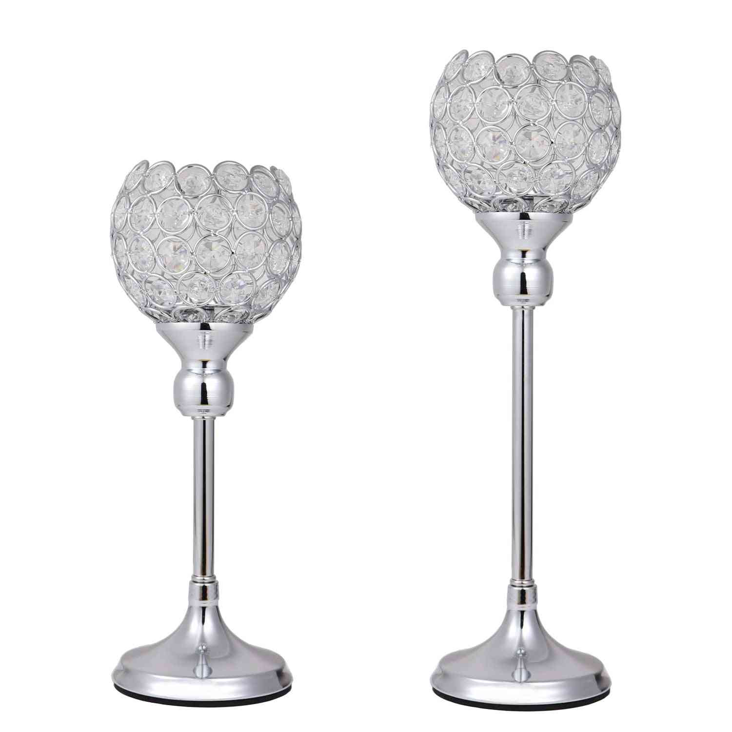 Crystal Tealight Candle Holders Dining Table