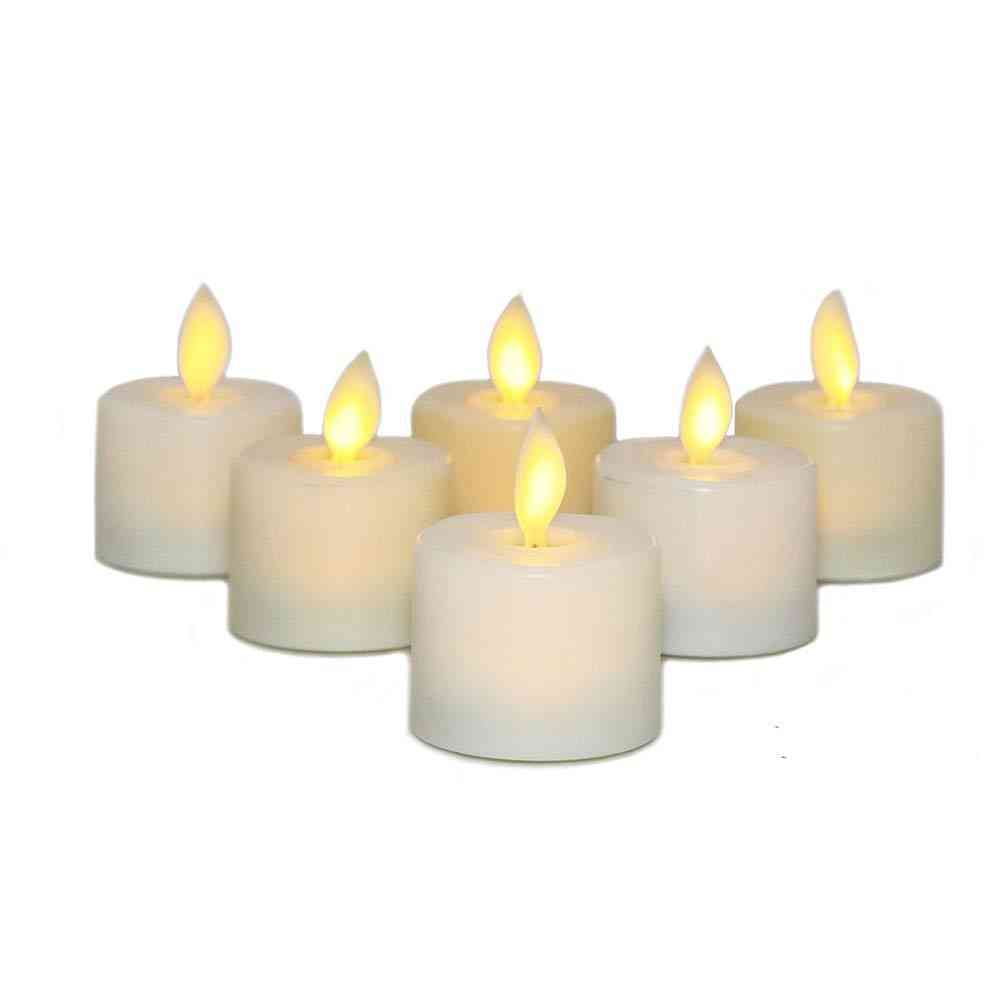 Pakke med 3 led flammeløse lys for peis kandelaber eller skrivebordsdekor flimrende hvitt lys bevegelig flammeveke søylelys