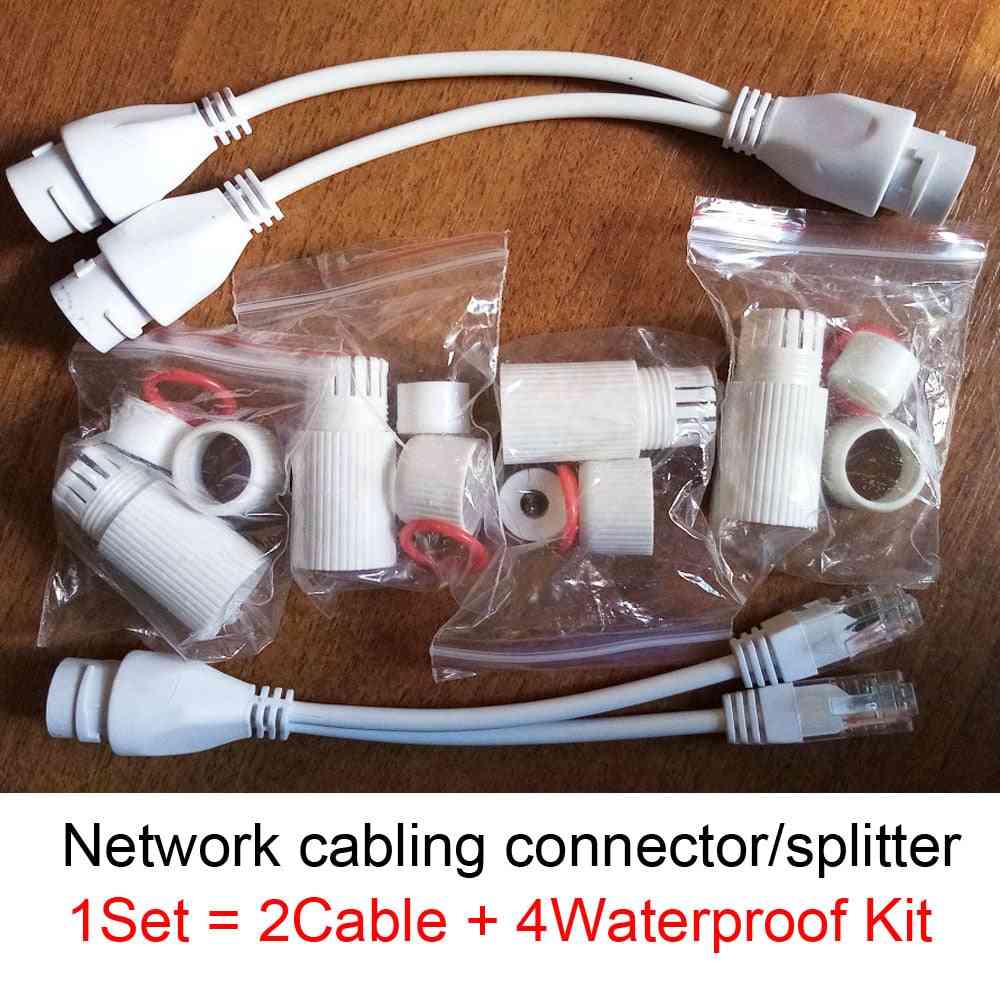 Poe Splitter Rj45 2-in-1 Network Cabling Connector For Security Camera Install Poe Splitter Ieee802.3at/af Transmission Standard